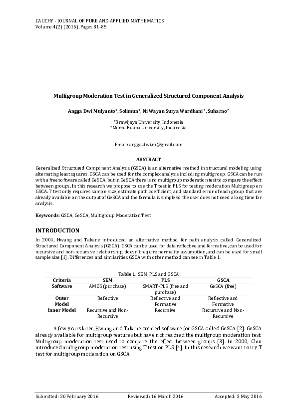 (PDF) Multigroup Moderation Test in Generalized Structured Component
