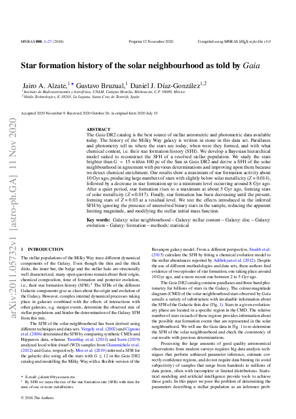 (PDF) Star formation history of the solar neighbourhood as told by Gaia