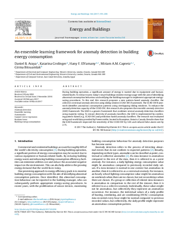 (PDF) An ensemble learning framework for anomaly detection in building ...
