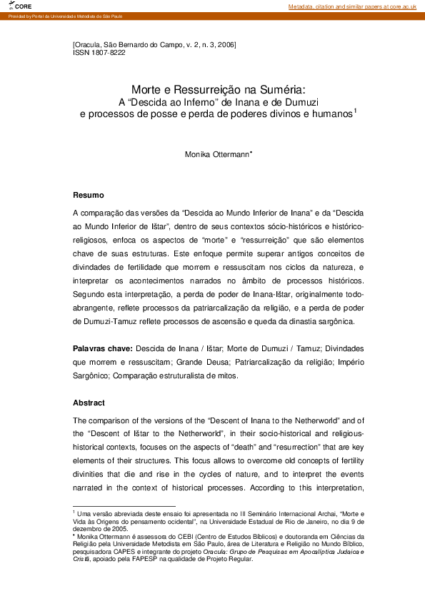 (PDF) Morte e ressurreição na Suméria: a 