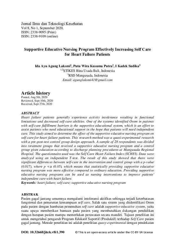 (PDF) Supportive Educative Nursing Program Effectively Increasing Self ...