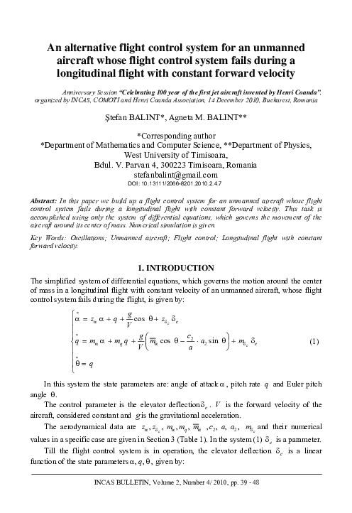 (PDF) An alternative flight control system for an unmanned aircraft ...