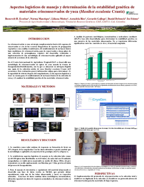 (PDF) Aspectos logísticos de manejo y determinación de la estabilidad ...