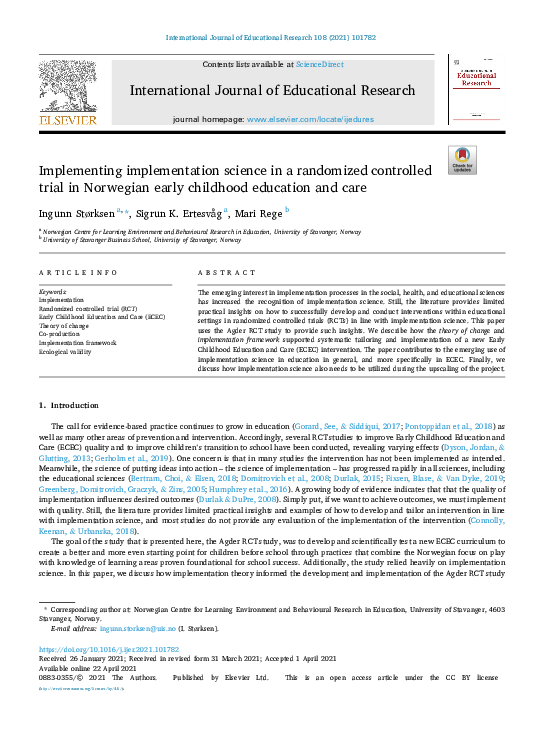 (PDF) Implementing implementation science in a randomized controlled ...
