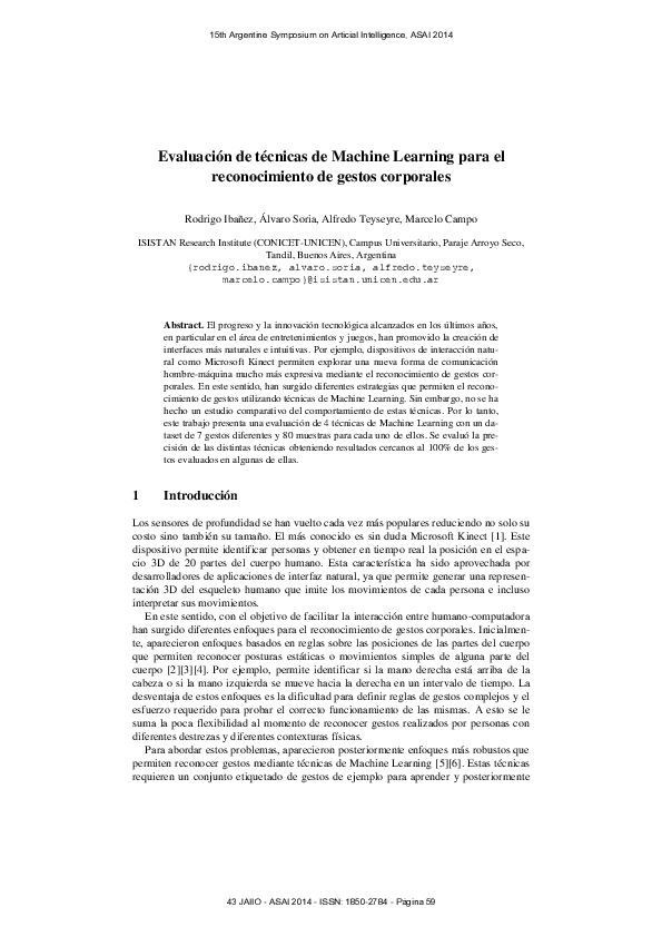 (PDF) Evaluación de técnicas de Machine Learning para el reconocimiento ...