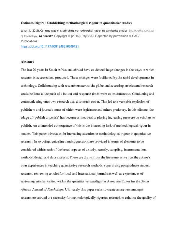 (PDF) Ostinato Rigore: Establishing methodological rigour in ...