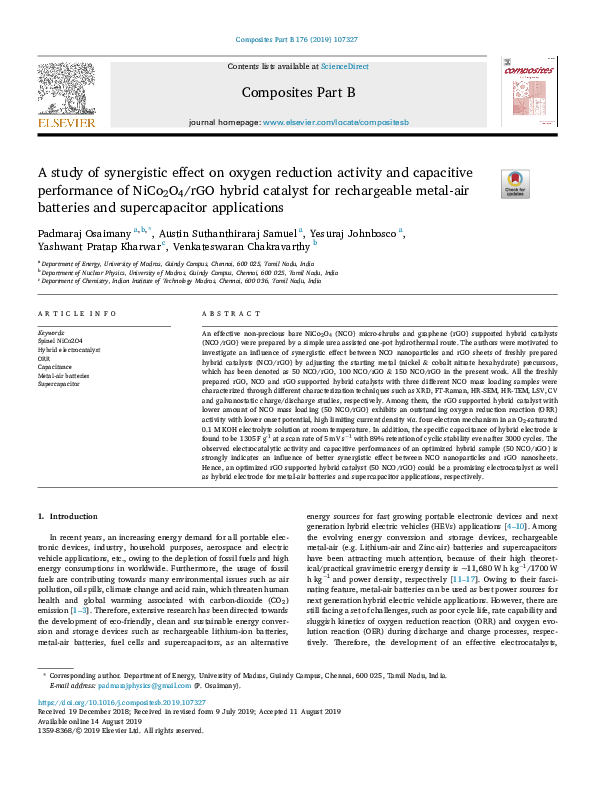 (PDF) A study of synergistic effect on oxygen reduction activity and ...