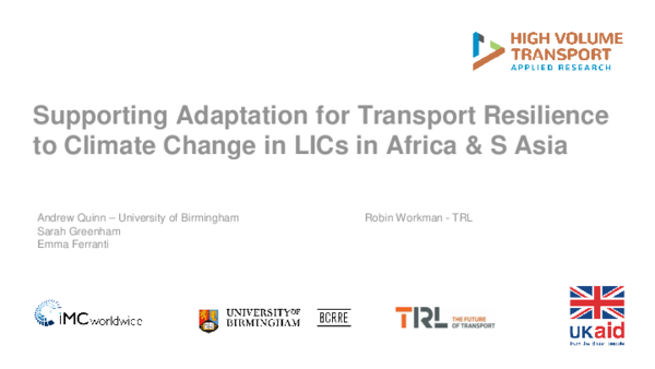 (PDF) Supporting Adaptation for Transport Resilience to Climate Change ...