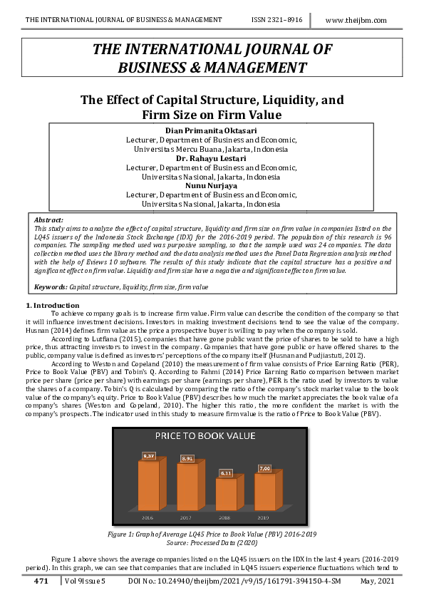(PDF) The Effect of Capital Structure, Liquidity, and Firm Size on Firm ...