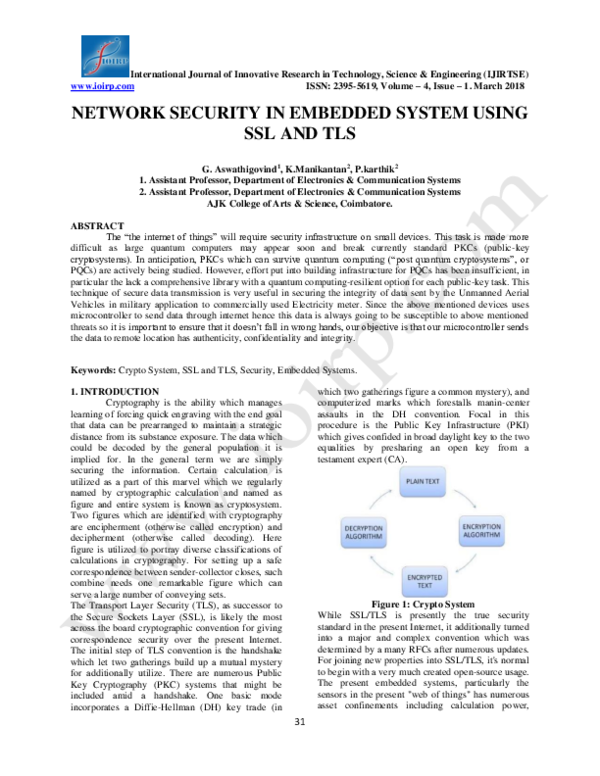 (PDF) Network Security in Embedded System Using SSL and TLS