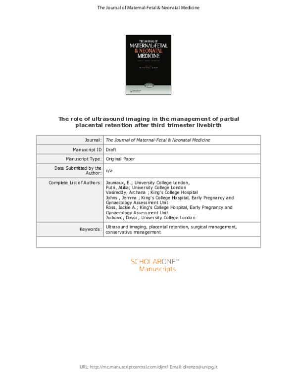 (PDF) The role of ultrasound imaging in the management of partial ...
