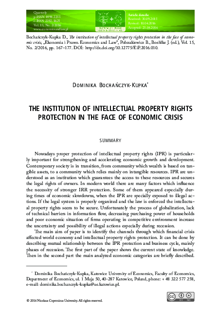 (PDF) The Institution of Intellectual Property Rights Protection in the ...