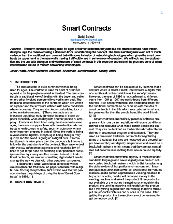 (PDF) Smart Contracts