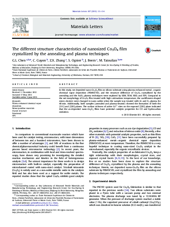 (PDF) The different structure characteristics of nanosized Co3O4 film ...