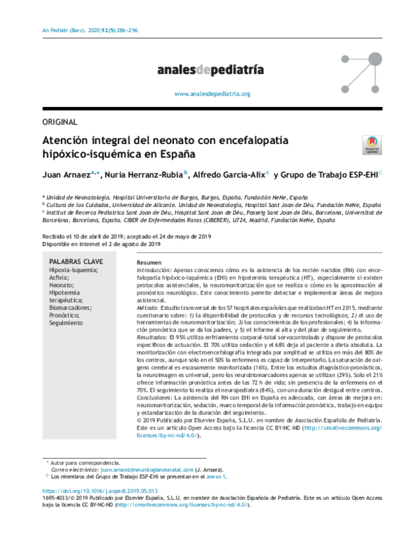 (PDF) Atención integral del neonato con encefalopatía hipóxico