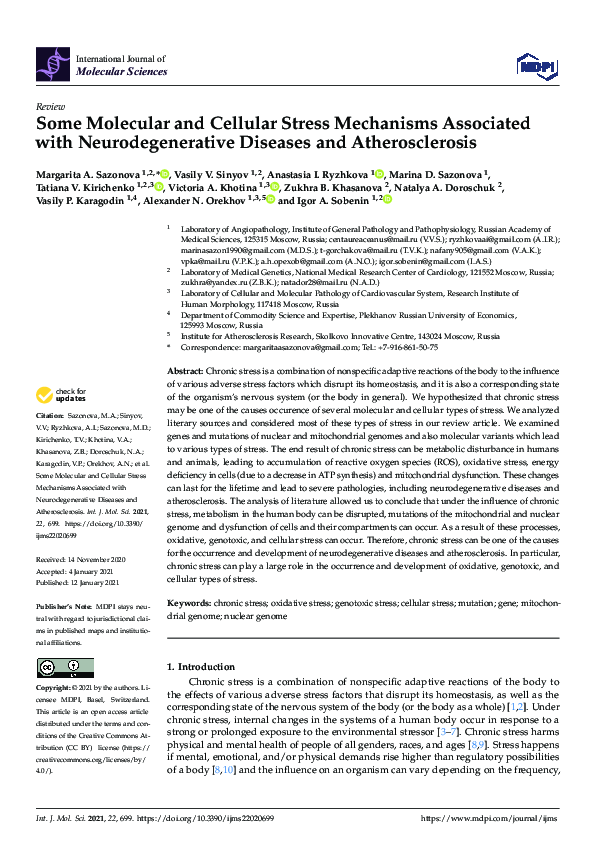 (PDF) Some Molecular and Cellular Stress Mechanisms Associated with ...