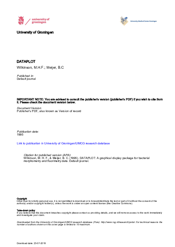 (PDF) DATAPLOT: A graphical display package for bacterial morphometry ...