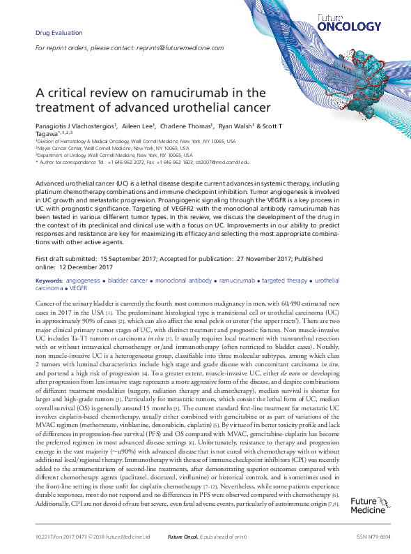 (PDF) A critical review on ramucirumab in the treatment of advanced ...