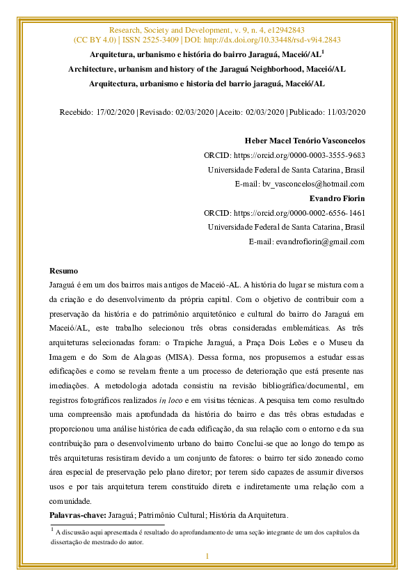 (PDF) Arquitetura, urbanismo e história do bairro Jaraguá, Maceió/AL