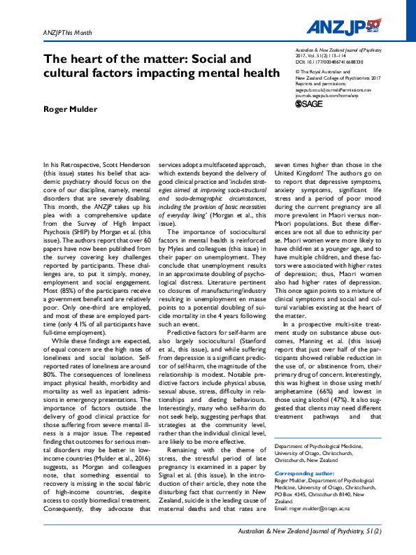 (PDF) The heart of the matter: Social and cultural factors impacting ...