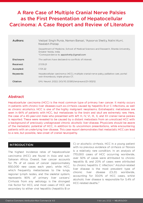 (PDF) A Rare Case of Multiple Cranial Nerve Palsies as the First ...