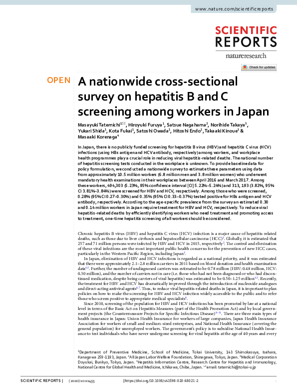 (PDF) A nationwide cross-sectional survey on hepatitis B and C ...