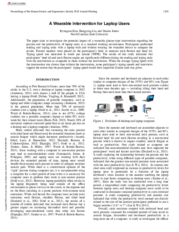 (PDF) A Wearable Intervention for Laptop Users Sharon Joines