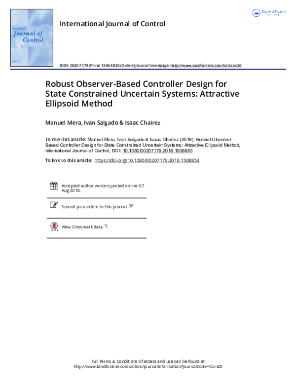 (PDF) Robust observer-based controller design for state constrained ...