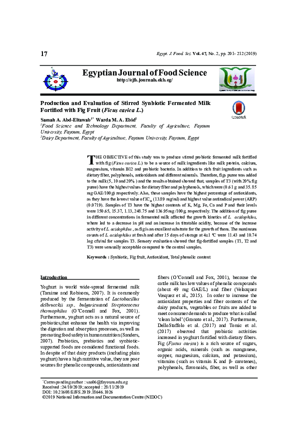 (PDF) Production and evaluation of stirred synbiotic fermented milk ...
