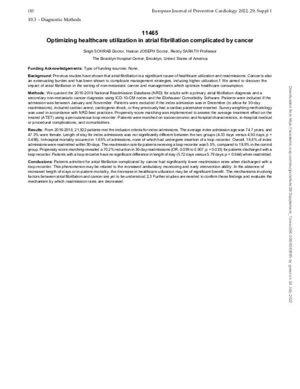 (PDF) Optimizing healthcare utilization in atrial fibrillation ...