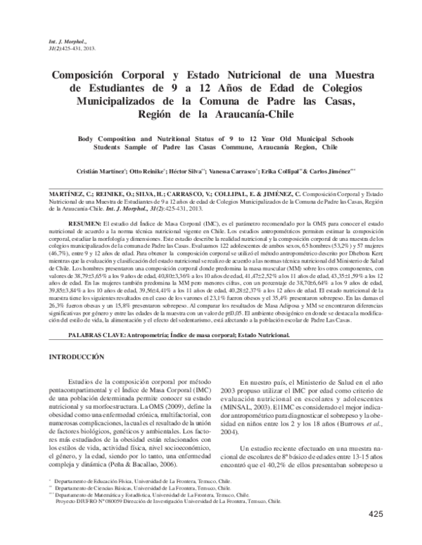 (PDF) Body composition and nutritional status of 9 to 12 year old ...