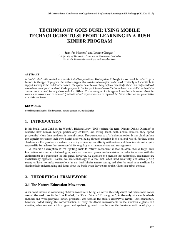 (PDF) Technology Goes Bush: Using Mobile Technologies to Support ...