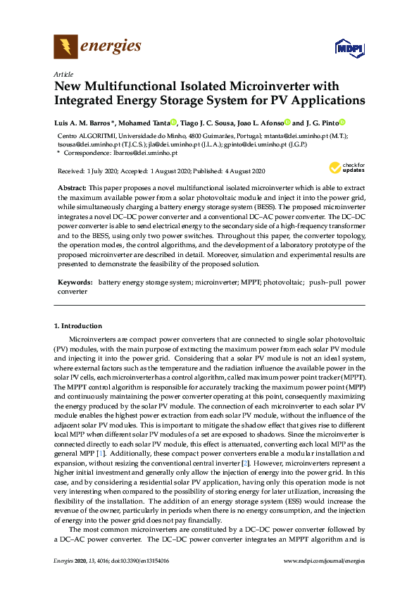 (PDF) New Multifunctional Isolated Microinverter with Integrated Energy ...