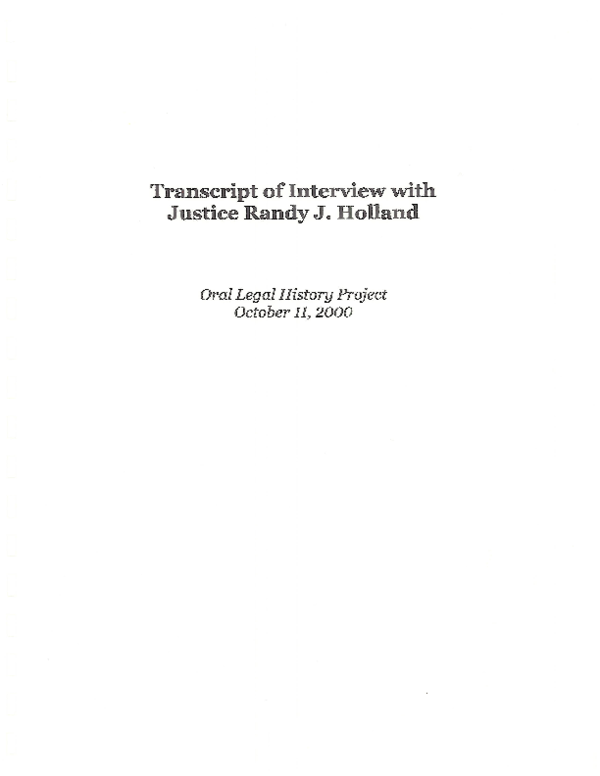 (PDF) Interview with Justice Randy J. Holland