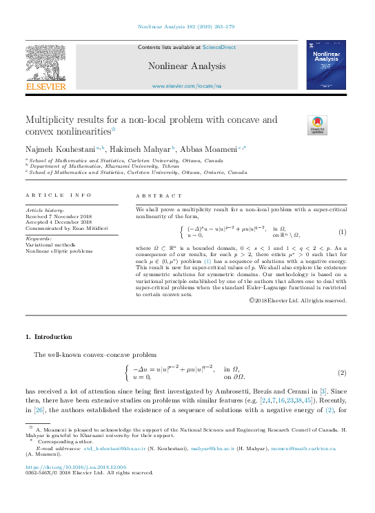 (PDF) Multiplicity results for a non-local problem with concave and ...