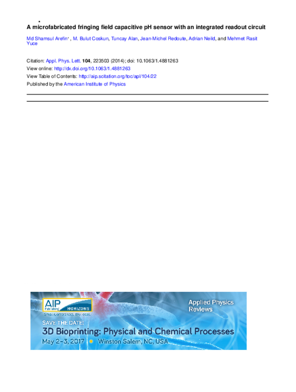 (PDF) A microfabricated fringing field capacitive pH sensor with an ...