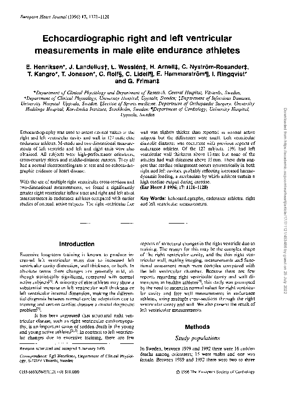 (PDF) Echocardiographic right and left ventricular measurements in male ...