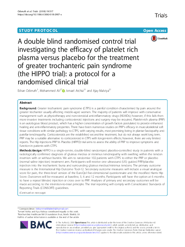 (PDF) A double blind randomised control trial investigating the ...