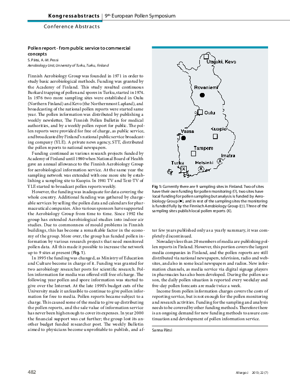 (PDF) Pollen report - from public service to commercial concepts