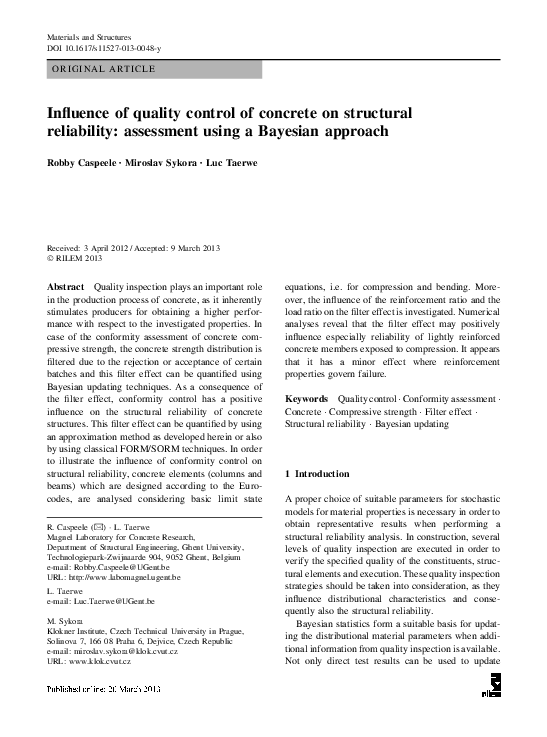 (PDF) Influence of quality control of concrete on structural ...