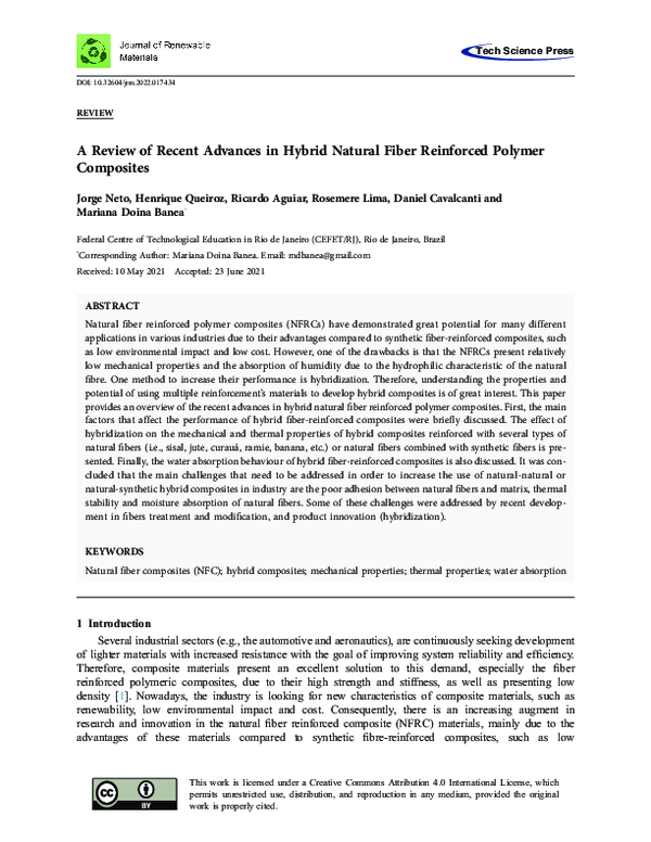 (PDF) A Review of Recent Advances in Hybrid Natural Fiber Reinforced ...