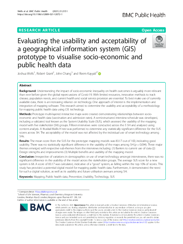 (PDF) Evaluating the usability and acceptability of a geographical ...