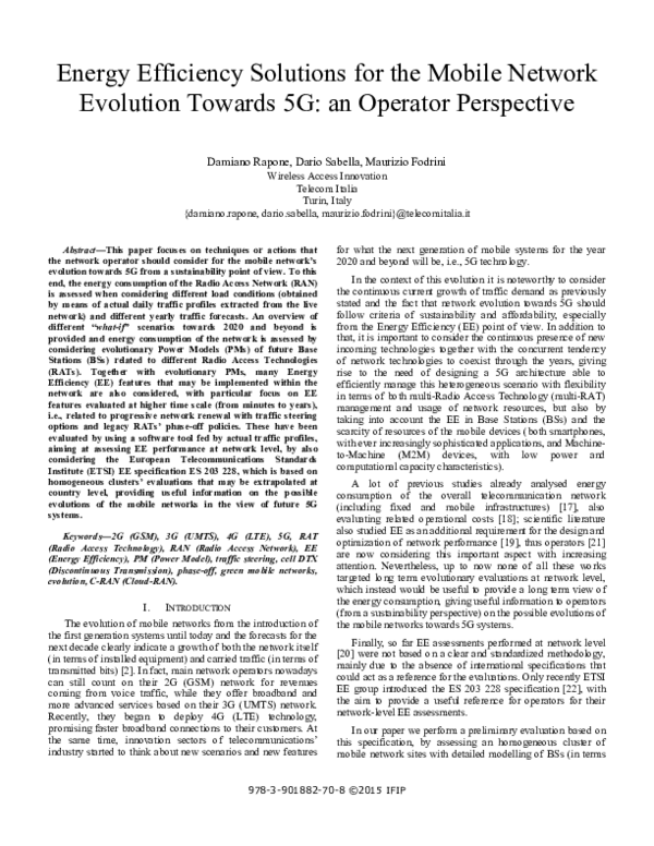 (PDF) Energy efficiency solutions for the mobile network evolution ...