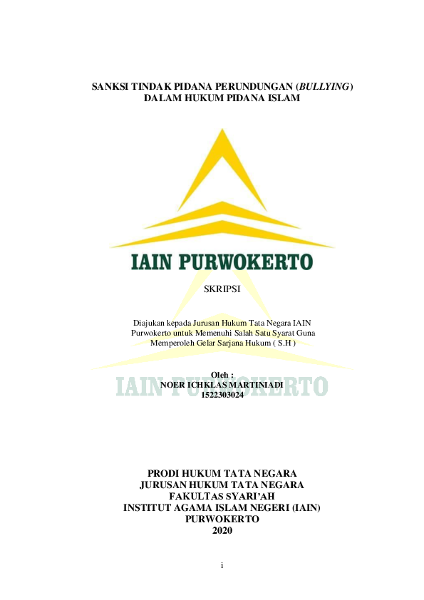 (PDF) Sanksi Tindak Pidana Perundungan (Bullying) Dalam Hukum Pidana Islam