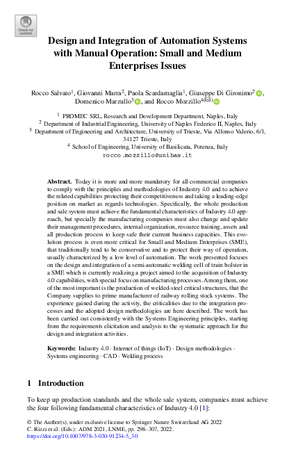 (PDF) Design and Integration of Automation Systems with Manual ...