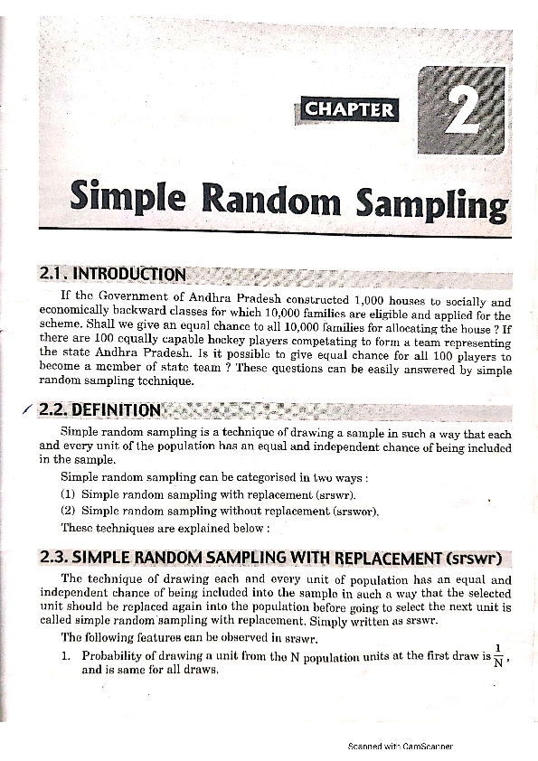 (PDF) simple random sampling