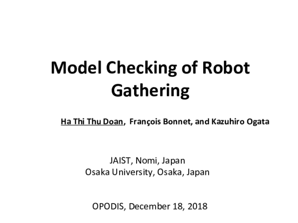 (PDF) Model Checking of Robot Gathering