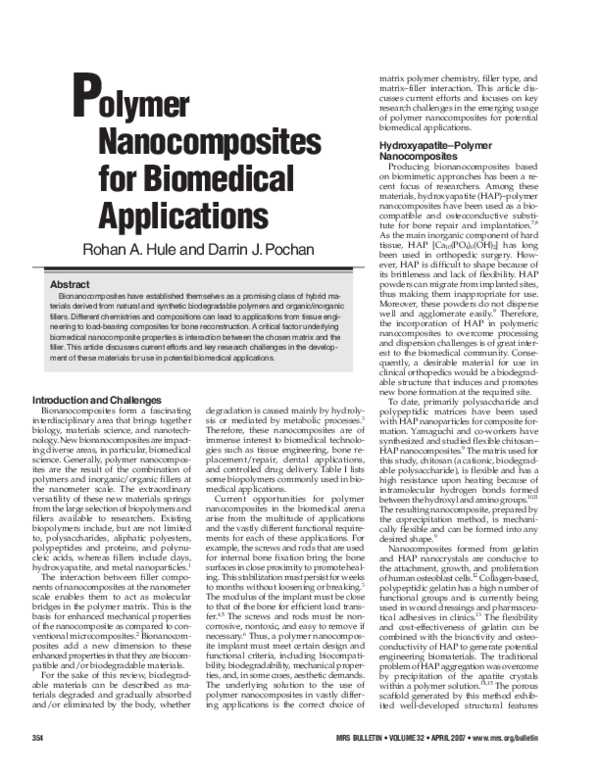 (PDF) Polymer Nanocomposites for Biomedical Applications