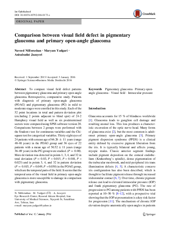 (PDF) Comparison between visual field defect in pigmentary glaucoma and ...