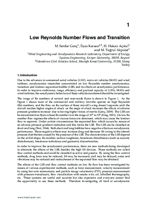 (PDF) Low Reynolds Number Aerodynamics and Transition